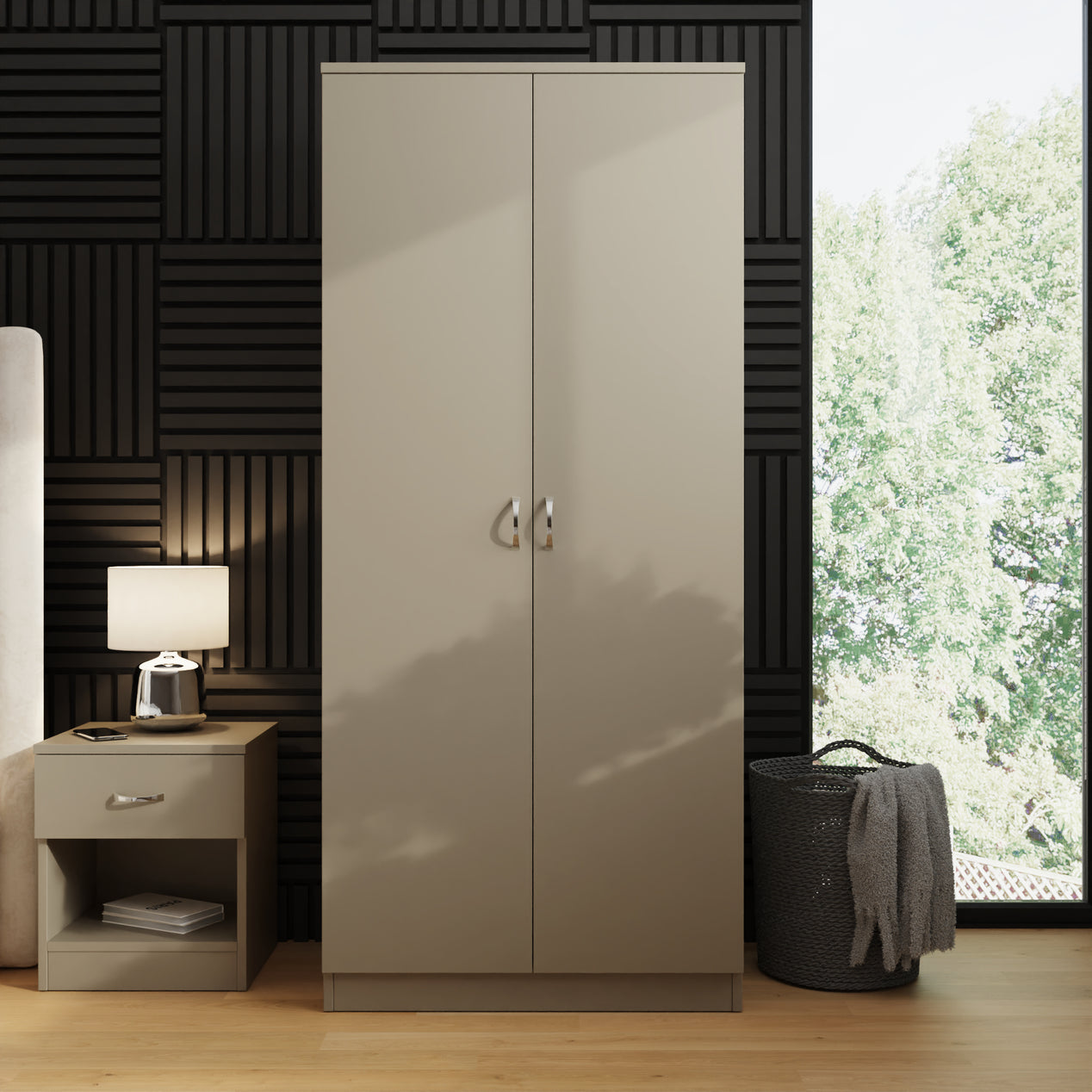 Promo 2 Door Double Wardrobe - Putty