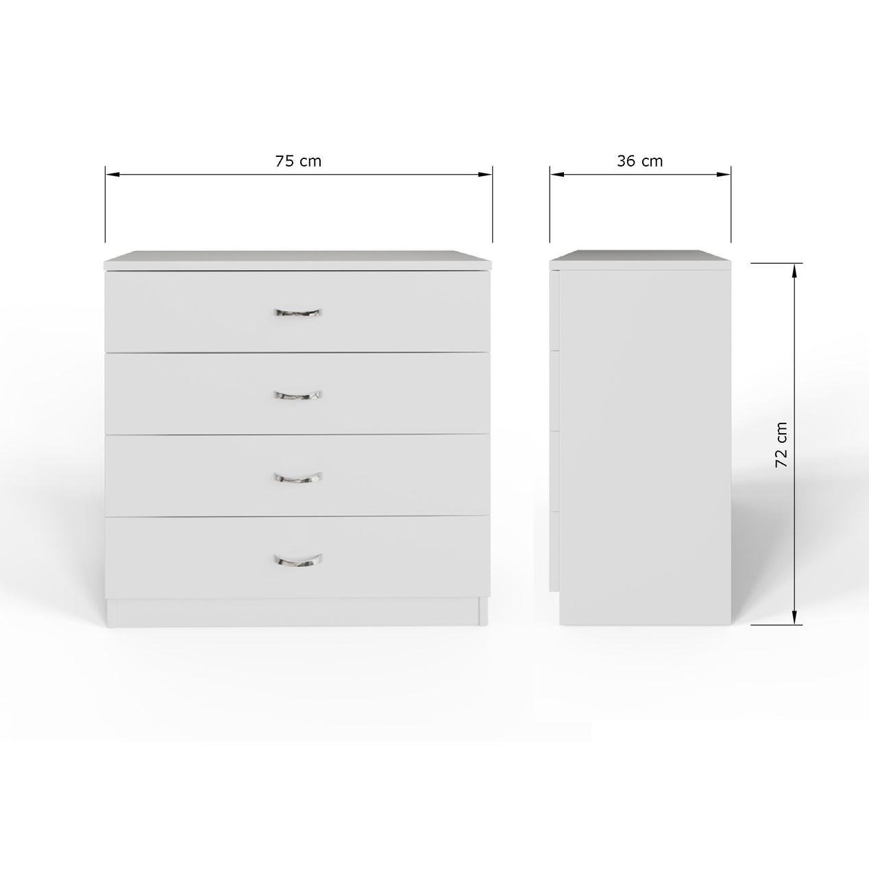Promo 3 Piece Bedroom Furniture Set - White
