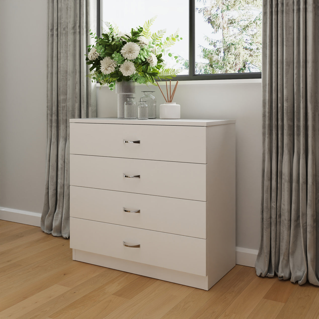 Promo 4 Drawer Chest Of Drawers - White