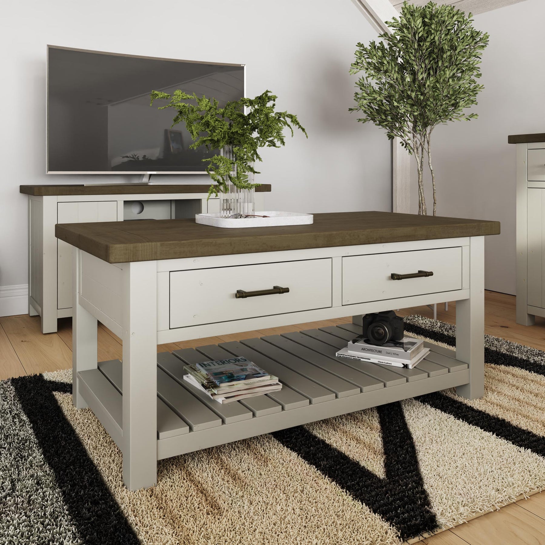Purbeck Truffle 2 Drawer Coffee Table