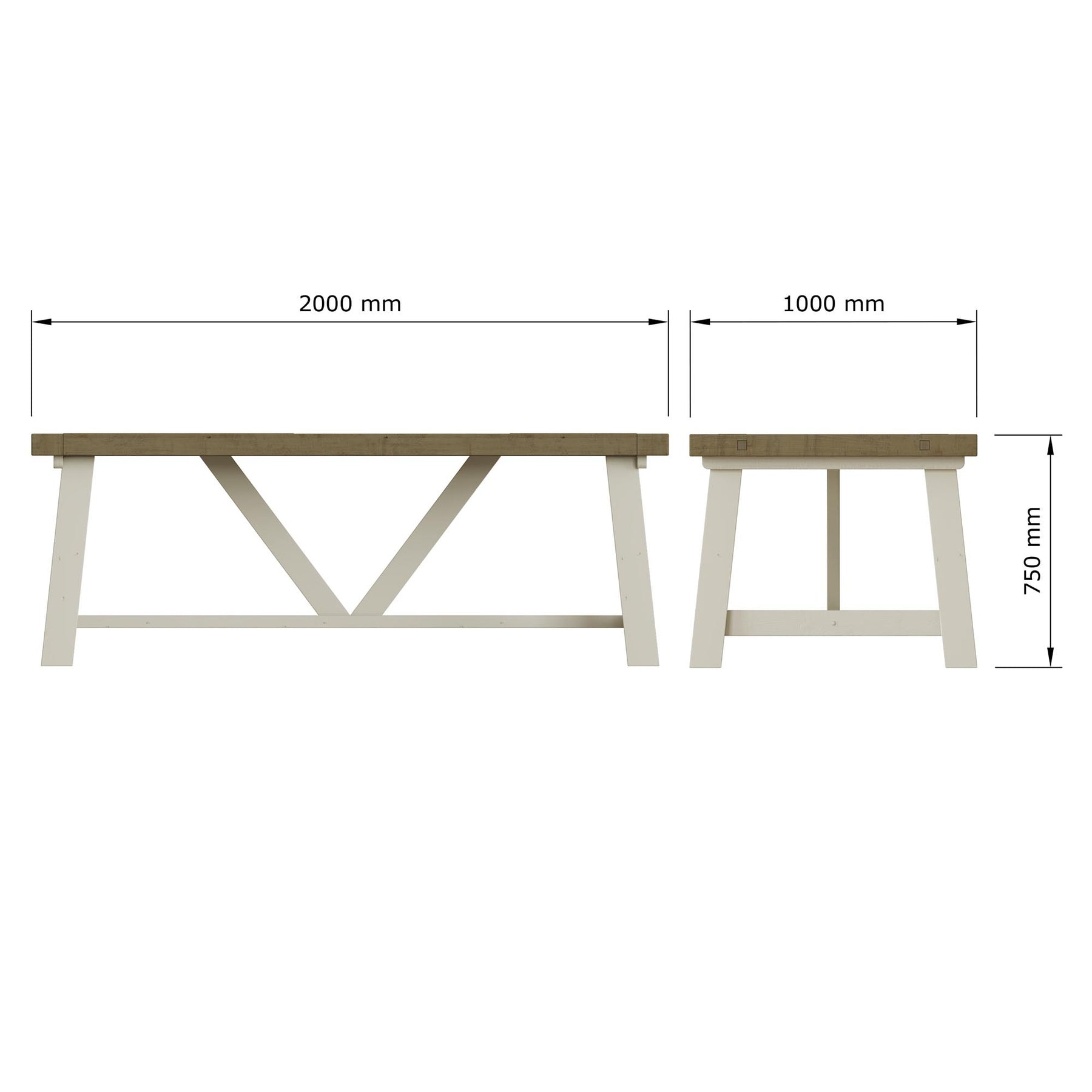 Purbeck Truffle 2m Dining Table