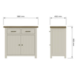 Purbeck Truffle 2 Door 2 Drawer Small Sideboard