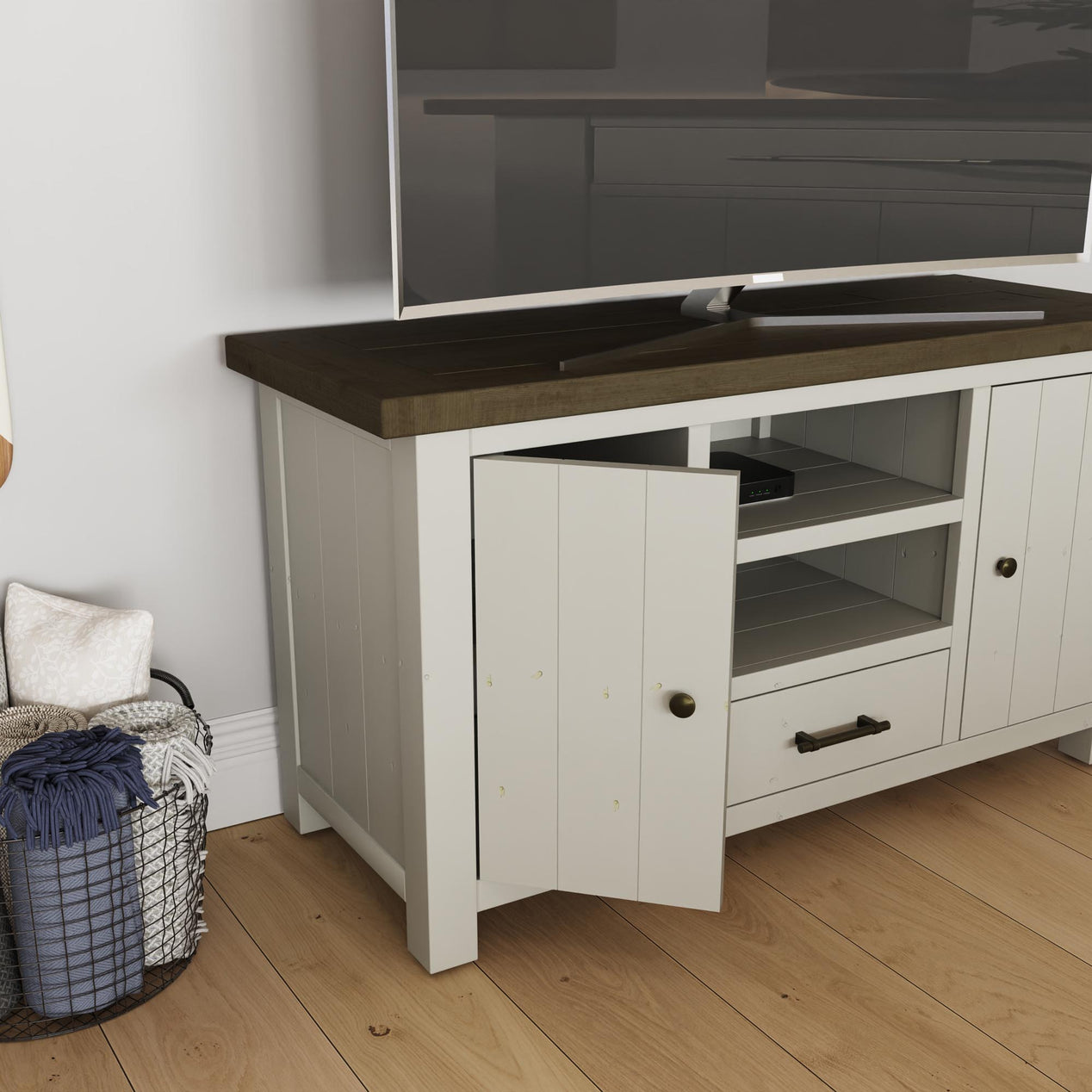 Purbeck Truffle 2 Door 1 Drawer TV Unit