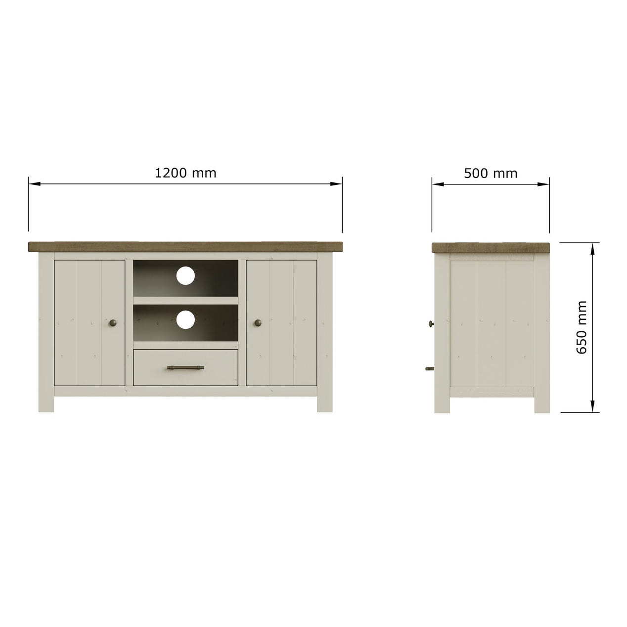 Purbeck Truffle 2 Door 1 Drawer TV Unit