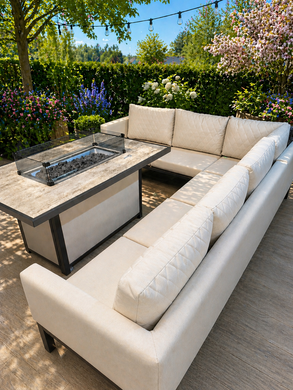 Aylin Outdoor Fire Pit Dining Set