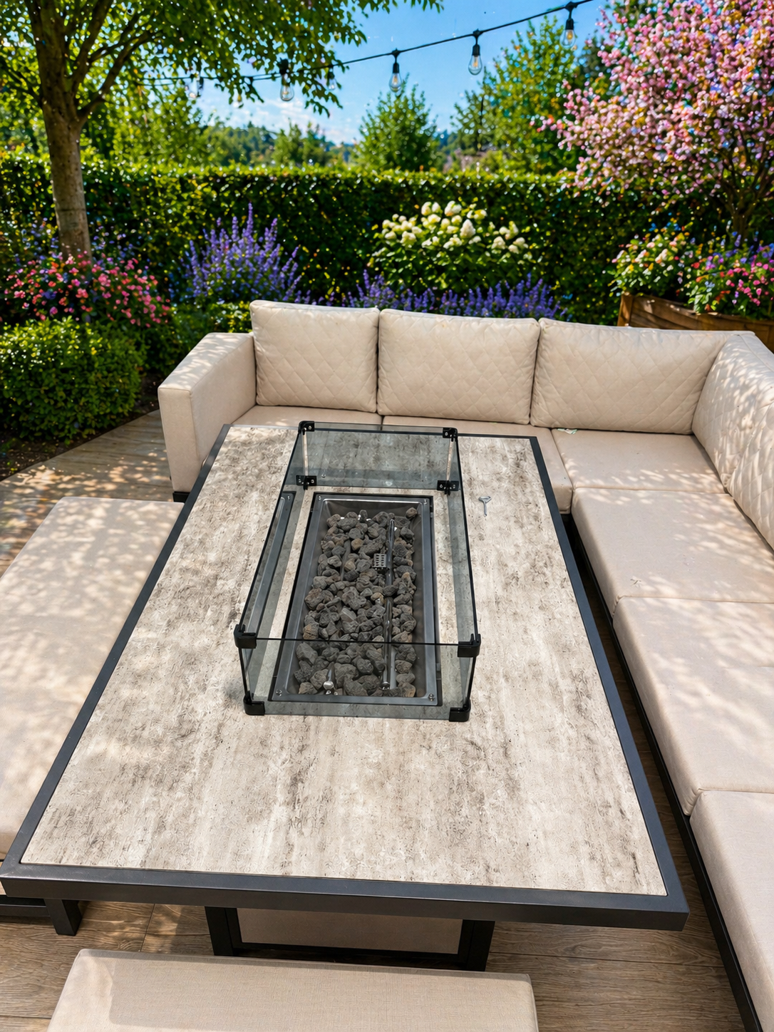 Aylin Outdoor Fire Pit Dining Set