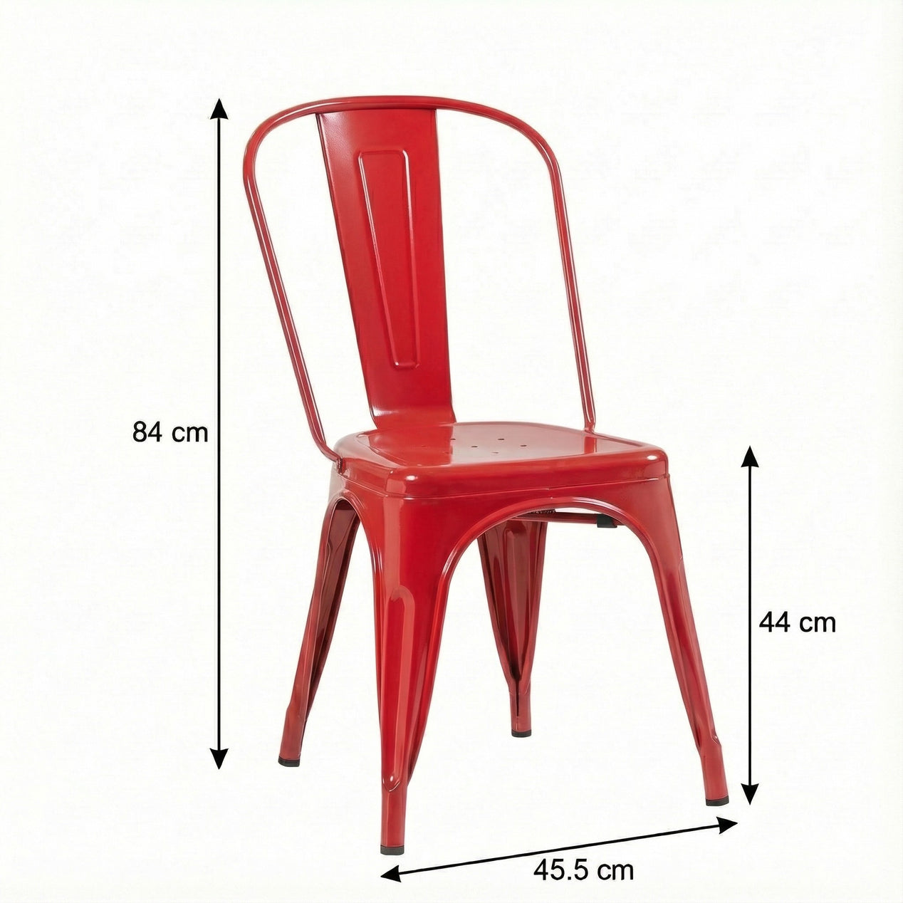 Bistro Pack Of 4 Red Metal Chairs