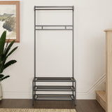 Industrial Urban Design Black Hallway Storage Rack With Hanging Rail