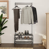 Industrial Urban Design Black Hallway Storage Rack With Hanging Rail