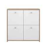 Best Chest 4 Door Storage Cabinet White & Oak