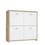 Best Chest 4 Door Storage Cabinet White & Oak