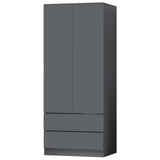 FWStyle Stora 2 Door 2 Drawer Combination Wardrobe - Matt Dark Grey