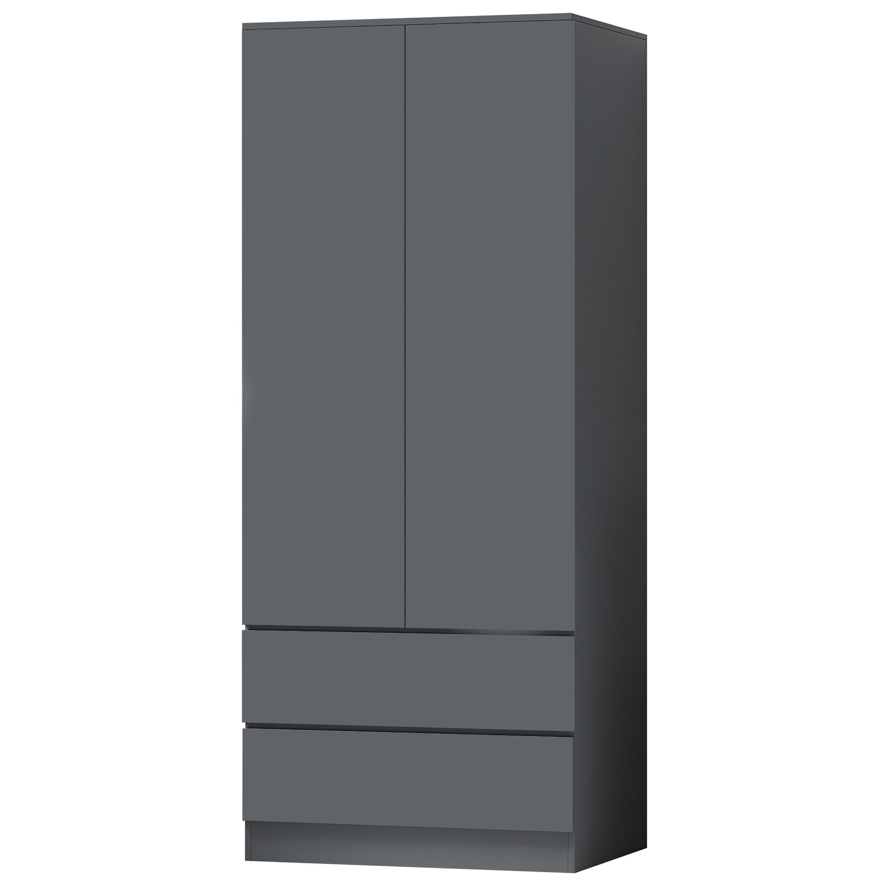 FWStyle Stora 2 Door 2 Drawer Combination Wardrobe - Matt Dark Grey
