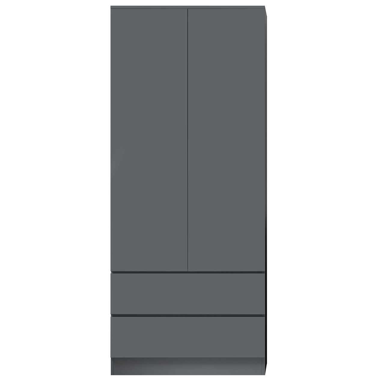 FWStyle Stora 2 Door 2 Drawer Combination Wardrobe - Matt Dark Grey