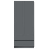 FWStyle Stora 2 Door 2 Drawer Combination Wardrobe - Matt Dark Grey