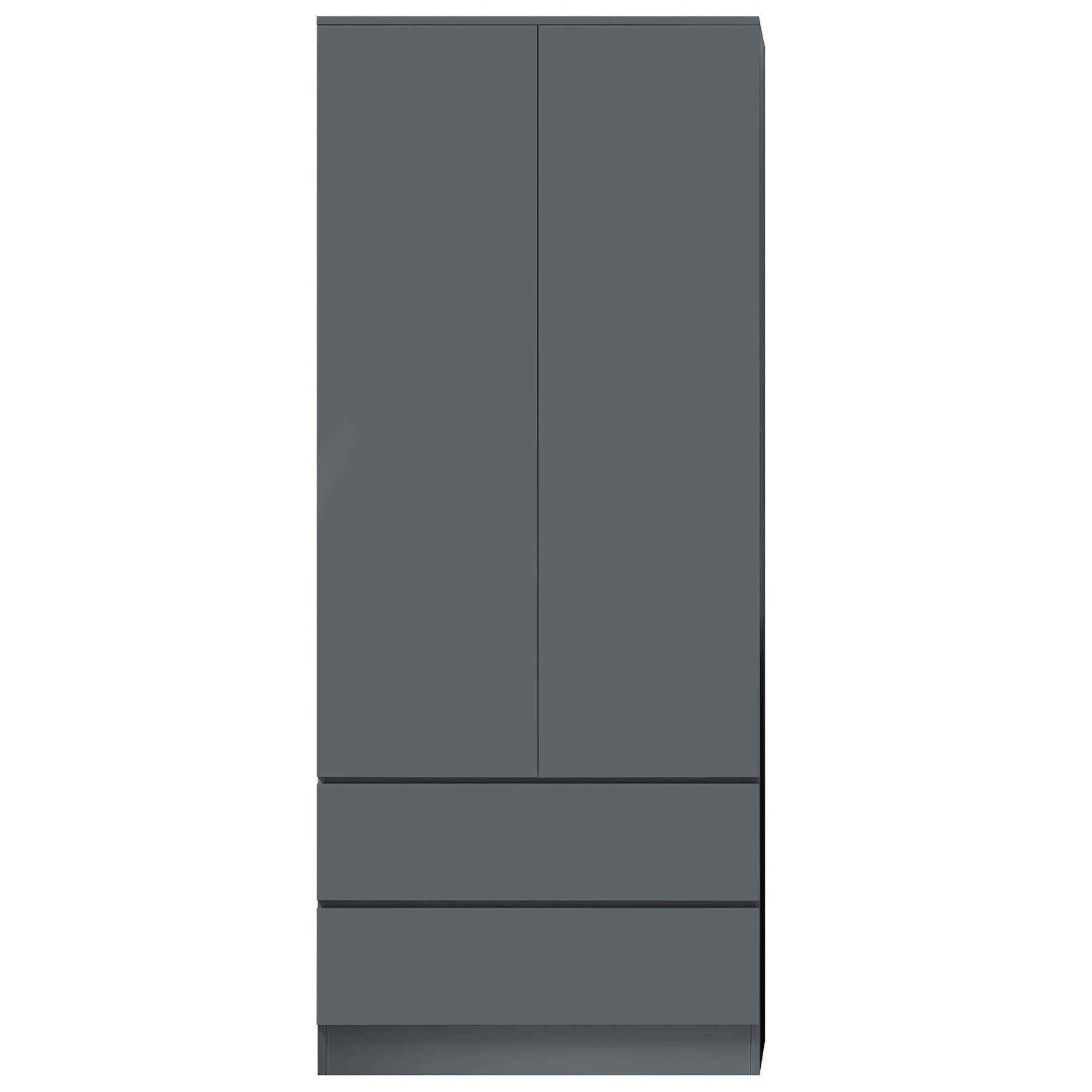 FWStyle Stora 2 Door 2 Drawer Combination Wardrobe - Matt Dark Grey