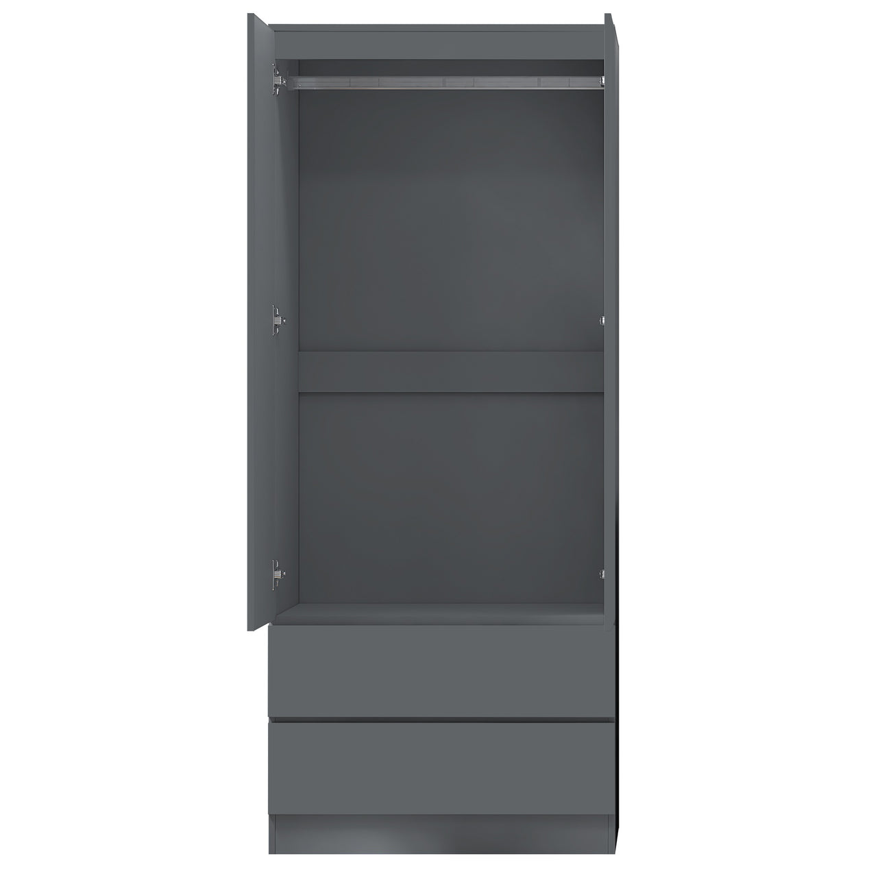 FWStyle Stora 2 Door 2 Drawer Combination Wardrobe - Matt Dark Grey