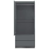 FWStyle Stora 2 Door 2 Drawer Combination Wardrobe - Matt Dark Grey