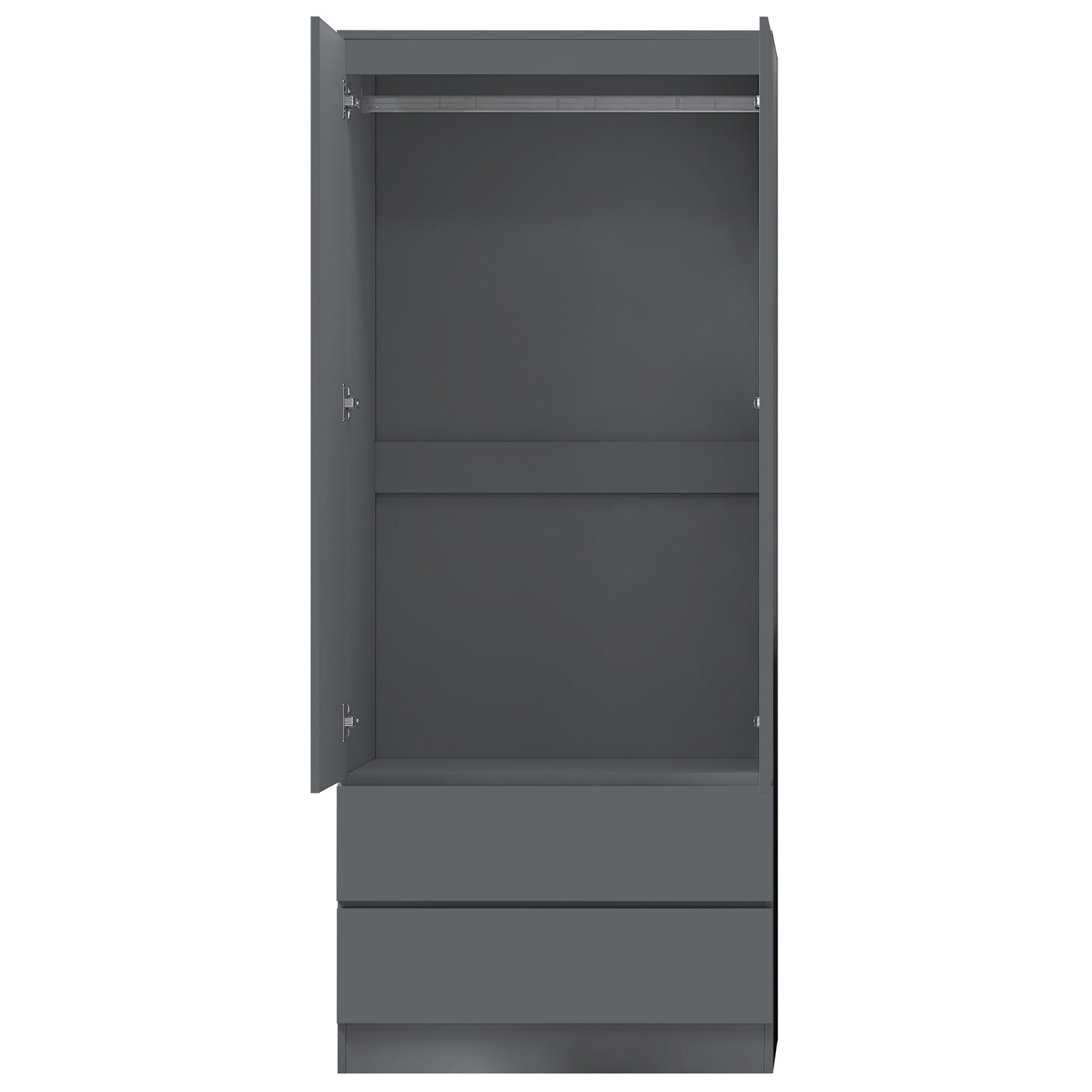 FWStyle Stora 2 Door 2 Drawer Combination Wardrobe - Matt Dark Grey