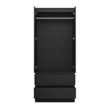 FWStyle Stora 2 Door 2 Drawer Combination Wardrobe - Matt Black