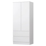 FWStyle Stora 2 Door 2 Drawer Combination Wardrobe - Matt White