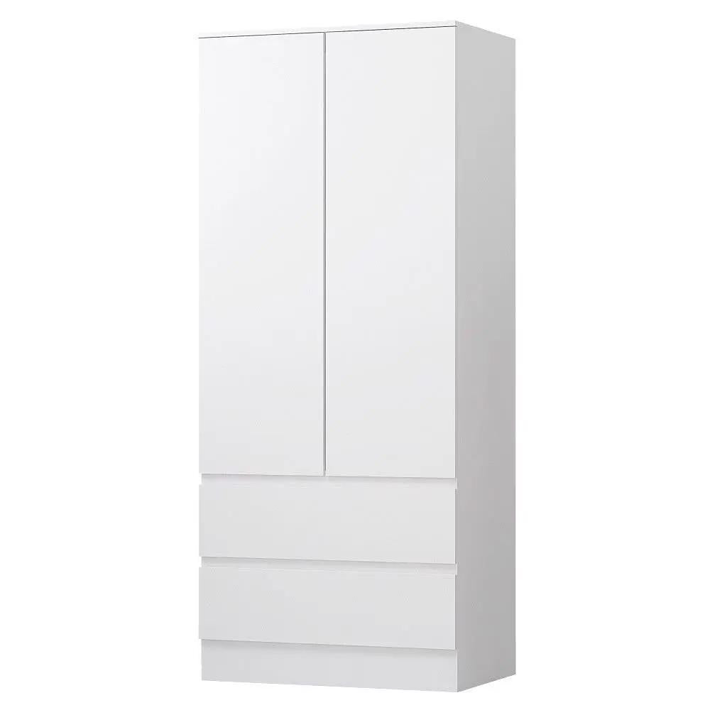 FWStyle Stora 2 Door 2 Drawer Combination Wardrobe - Matt White