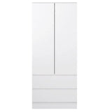 FWStyle Stora 2 Door 2 Drawer Combination Wardrobe - Matt White