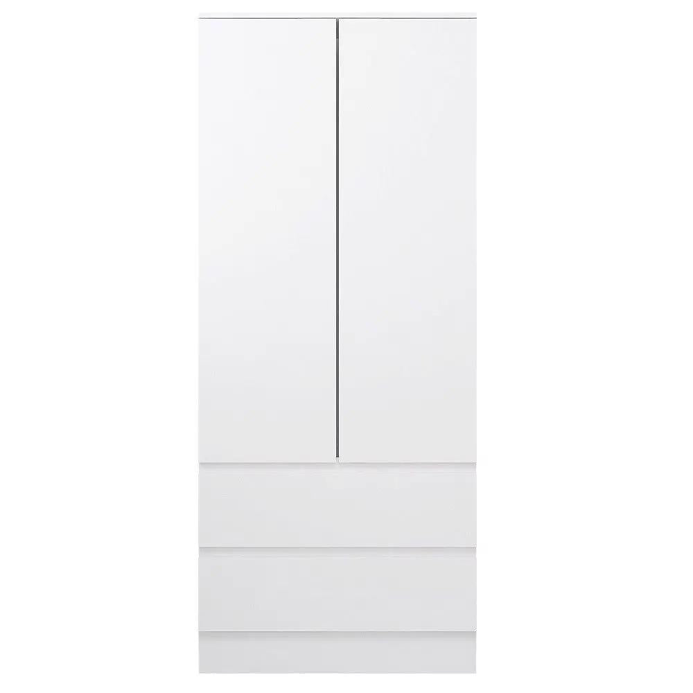 FWStyle Stora 2 Door 2 Drawer Combination Wardrobe - Matt White