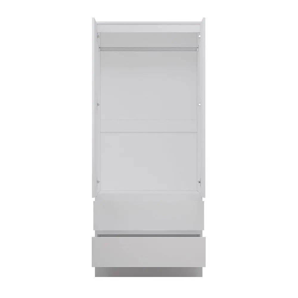 FWStyle Stora 2 Door 2 Drawer Combination Wardrobe - Matt White