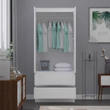 FWStyle Stora 2 Door 2 Drawer Combination Wardrobe - Matt White