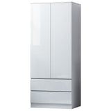 FWStyle Stora 2 Door 2 Drawer Combination Wardrobe - White Gloss Front