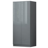 FWStyle Stora 2 Door Wardrobe - Grey Gloss Front
