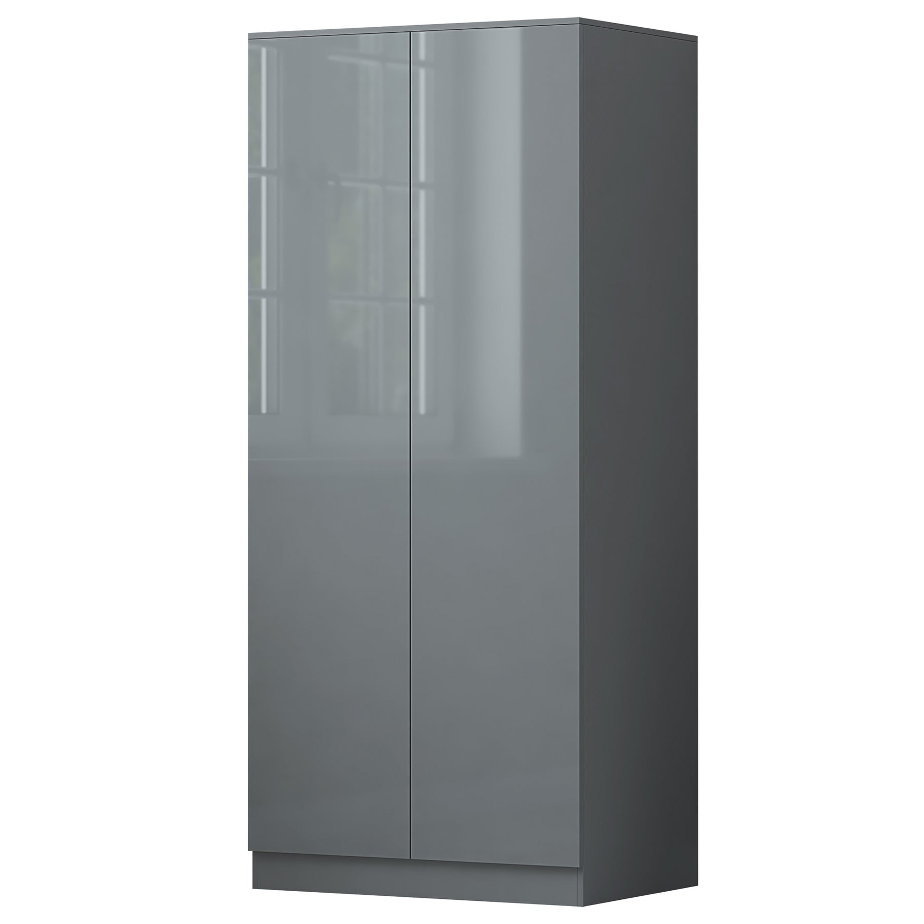 FWStyle Stora 2 Door Wardrobe - Grey Gloss Front