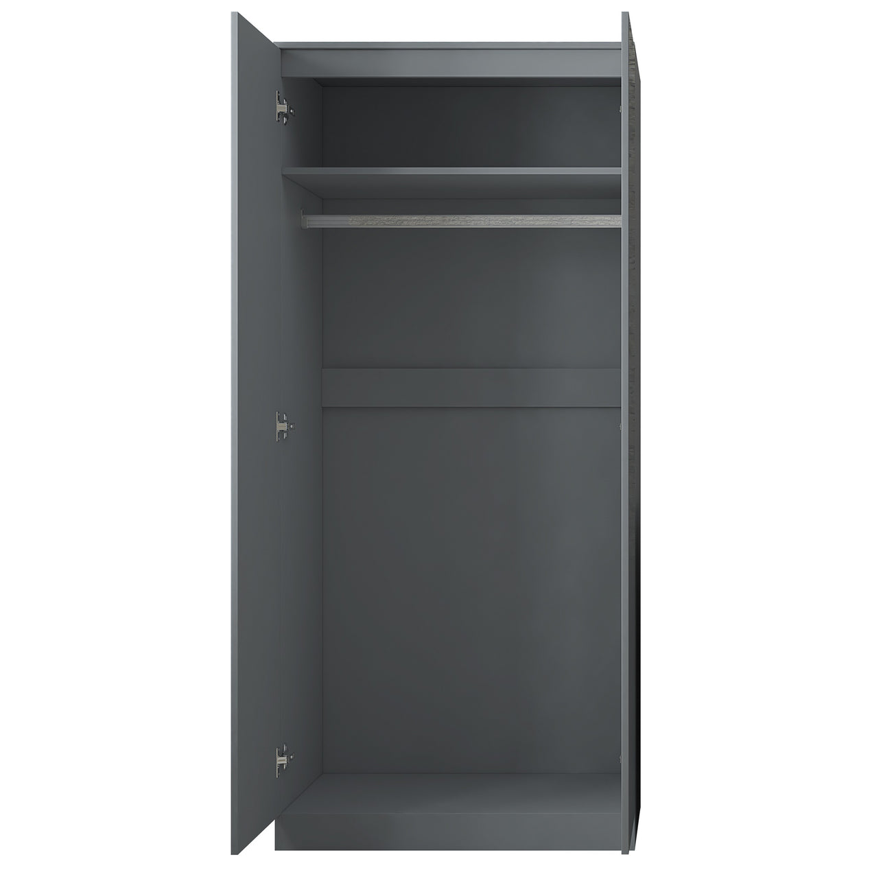 FWStyle Stora 2 Door Wardrobe - Grey Gloss Front