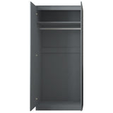 FWStyle Stora 2 Door Wardrobe - Grey Gloss Front