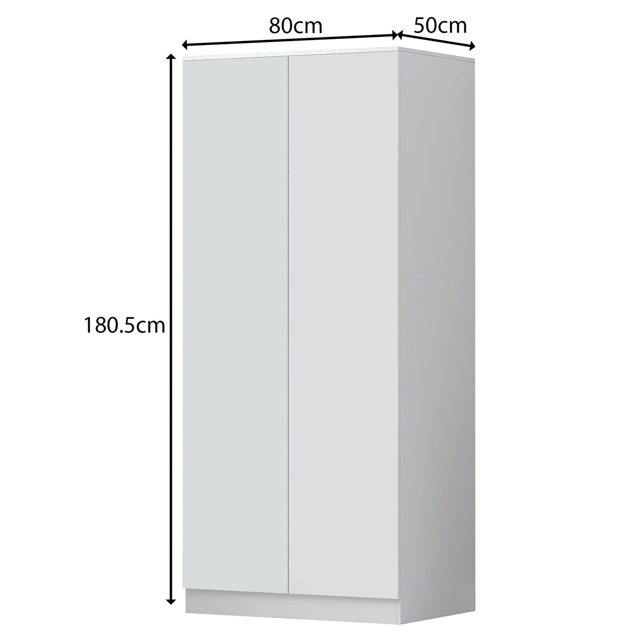 FWStyle Stora 2 Door Wardrobe - Matt White