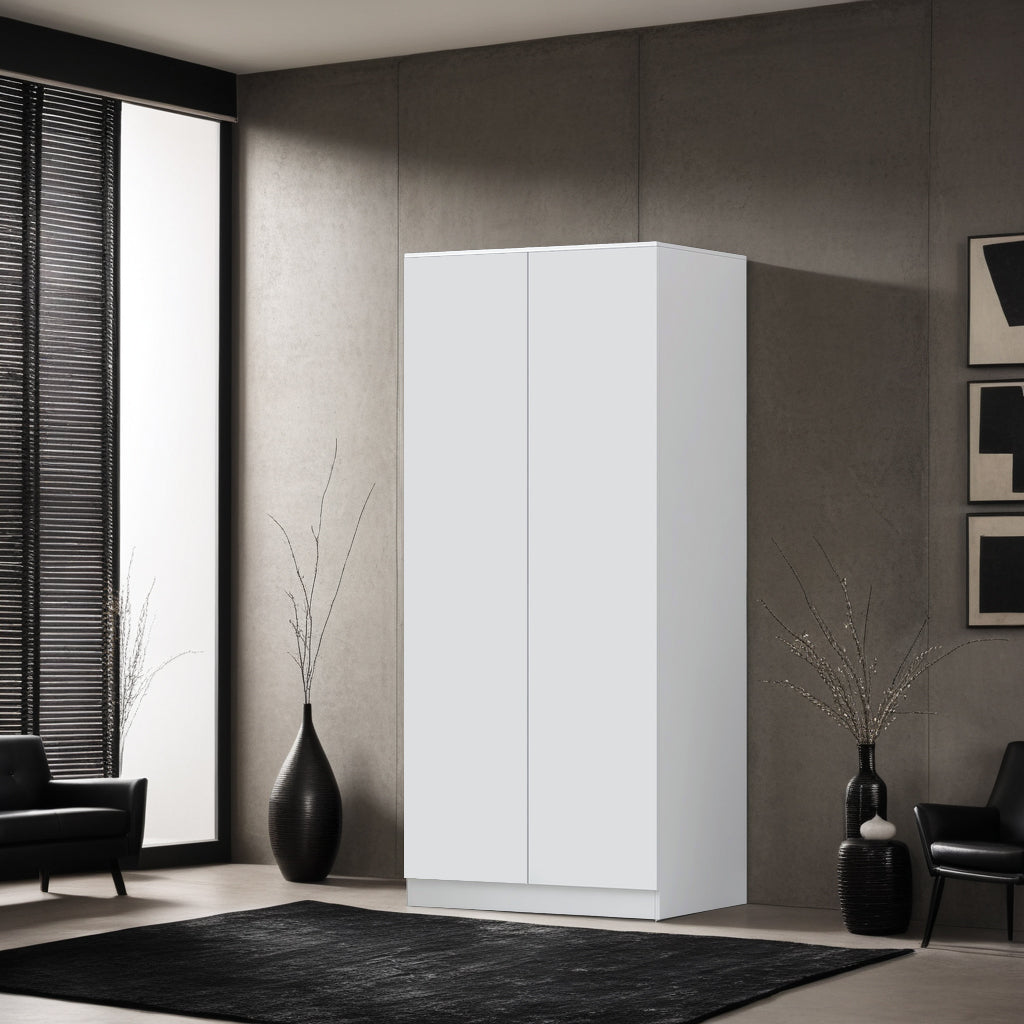 FWStyle Stora 2 Door Wardrobe - Matt White