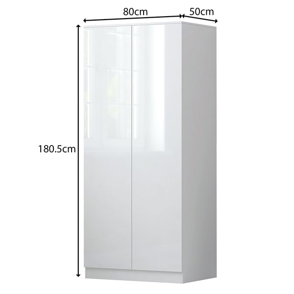 FWStyle Stora 2 Door Wardrobe - White Gloss Front