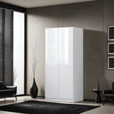 FWStyle Stora 2 Door Wardrobe - White Gloss Front