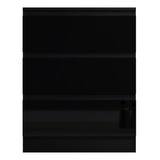 FWStyle Stora 3 Drawer Chest of Drawers - Black Gloss Front