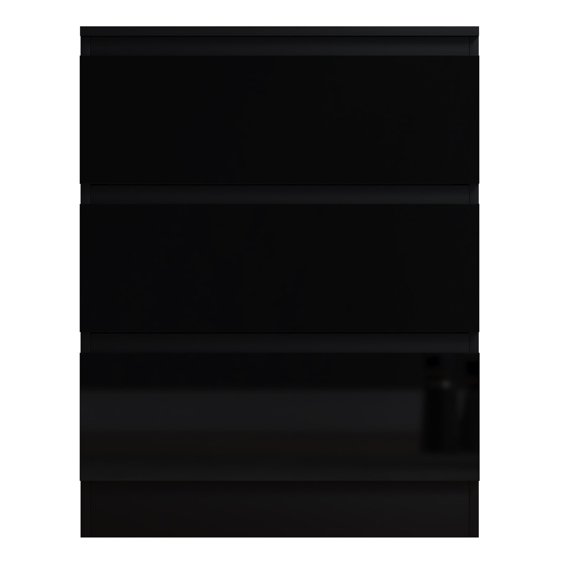 FWStyle Stora 3 Drawer Chest of Drawers - Black Gloss Front