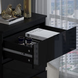 FWStyle Stora 3 Drawer Chest of Drawers - Black Gloss Front