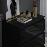 FWStyle Stora 3 Drawer Chest of Drawers - Black Gloss Front
