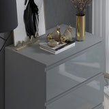 FWStyle Stora 3 Drawer Chest of Drawers - Grey Gloss Front