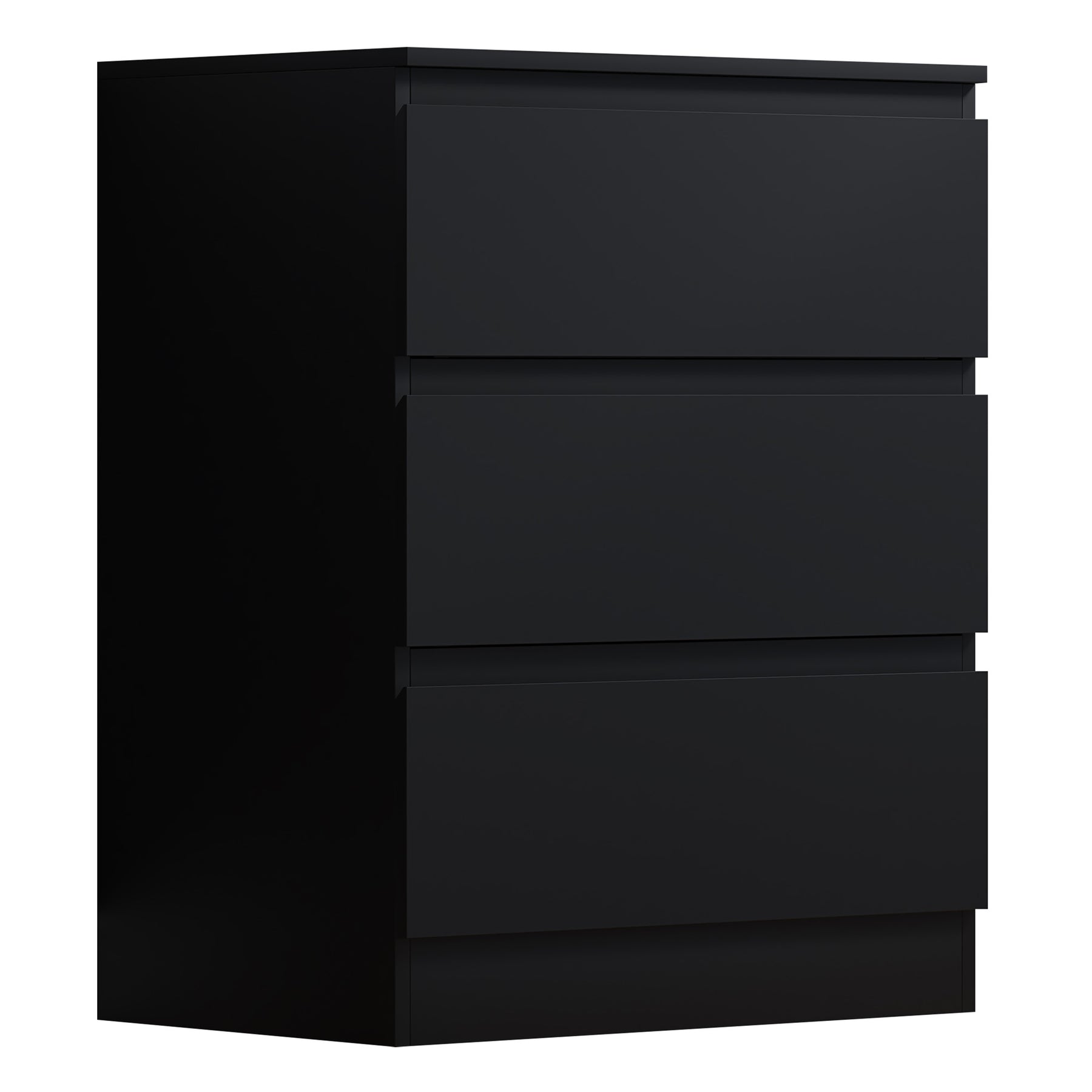 FWStyle Stora 3 Drawer Chest of Drawers - Matt Black
