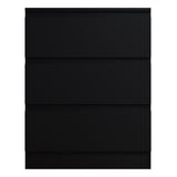 FWStyle Stora 3 Drawer Chest of Drawers - Matt Black