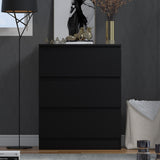 FWStyle Stora 3 Drawer Chest of Drawers - Matt Black