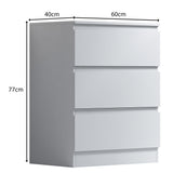 FWStyle Stora 3 Drawer Chest of Drawers - Matt White