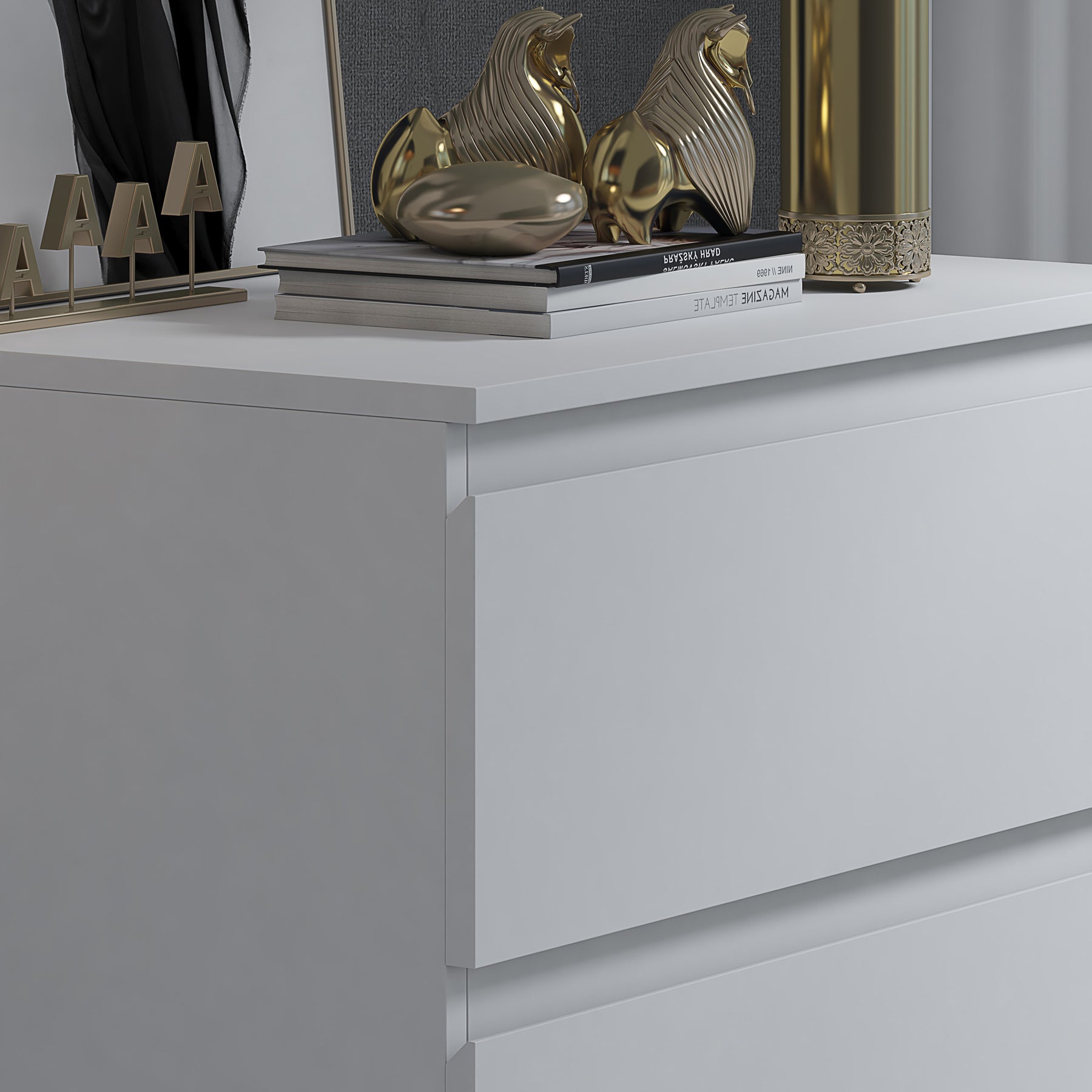 FWStyle Stora 3 Drawer Chest of Drawers - Matt White