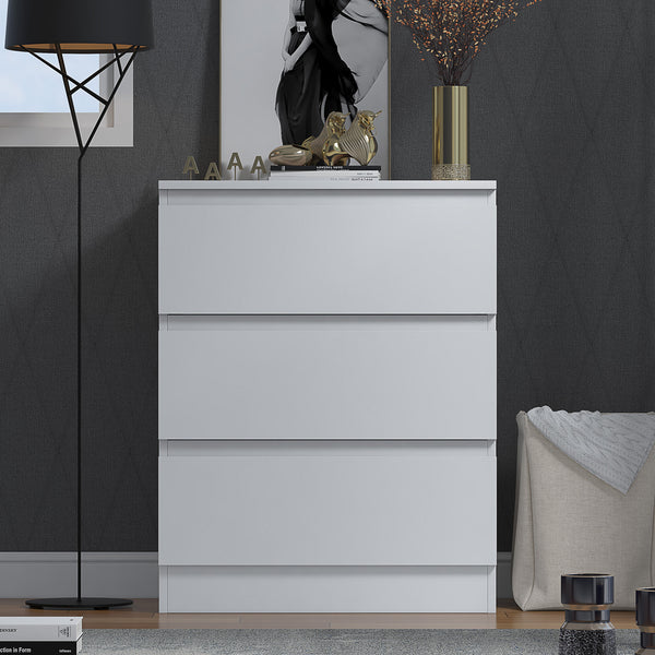 FWStyle Stora 3 Drawer Chest of Drawers - Matt White